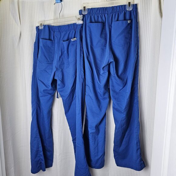 Grey’s Anatomy Scrub XS Set Royal Blue 5 Pocket Flare Leg XS Medical Nurse Pants - Picture 8 of 10